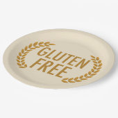 グルテンフリー食物アレルギー警告症 ペーパープレート (アングル)