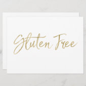 「グルテンフリー」サイン | ゴールドの手書き文字がおしゃれ 招待状 (正面/裏面)