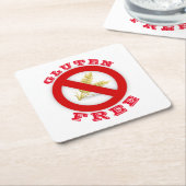 グルテンフリー スクエアペーパーコースター (アングル)