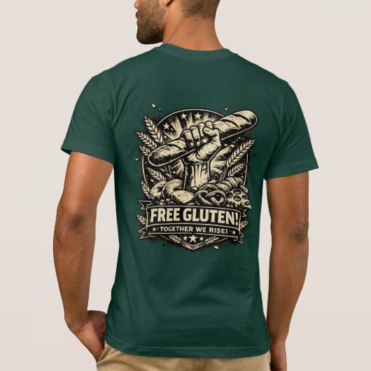 グルテンフリー！面白いフードTシャツ 🥨🥯 Tシャツ (裏面)