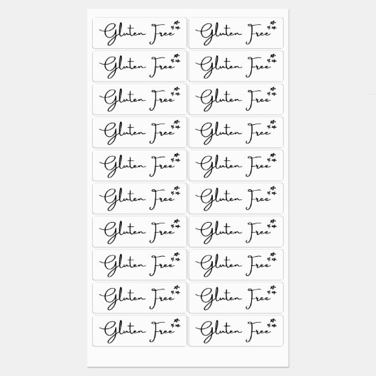 グルテンフリー{Stars}ラベル |キッチンとホームラベル ラベル (シート)