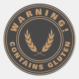 グルテンフードアレルギー警告シールを含む ラウンドシール