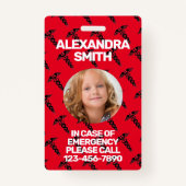 グルテンフードアレルギー警告警告赤のバッジ バッジ (裏面)