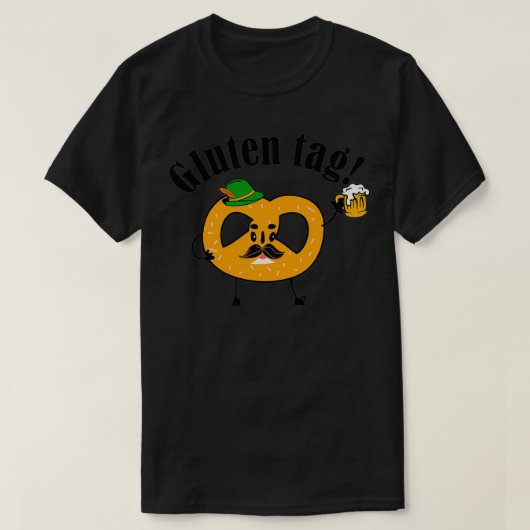 グルテンラベルビール飲料オクトーバーフェスト飲おもしろい飲 Tシャツ (デザイン正面)