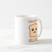 グルテン食べは無理!かわいいパンの漫画 コーヒーマグカップ (正面右)