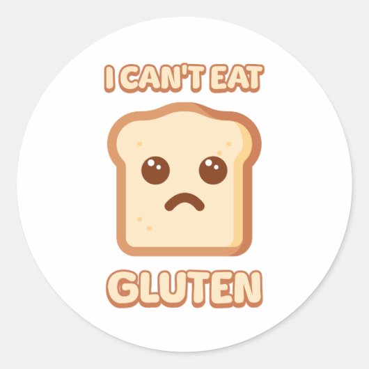 グルテン食べは無理!かわいいパンの漫画 ラウンドシール (正面)
