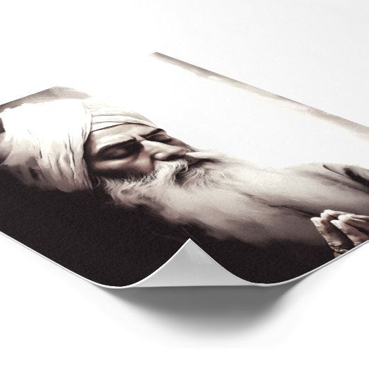 グルナナク抽象芸術ポートレート – シーク教のポスター ポスター (角)