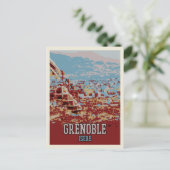 グルノーブルパノラマビューイラストレーションフランス ポストカード (スタンド正面)