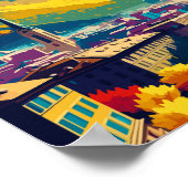 グルノーブルフランスヴィンテージ旅行イラストレーション ポスター (角)