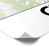 グルノーブル・フランスの地図 ポスター (角)