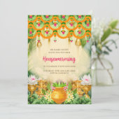 グルハプラベサム招待状インディアン引っ越し祝いパーティー招待状 招待状 (スタンド正面)