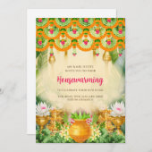 グルハプラベサム招待状インディアン引っ越し祝いパーティー招待状 招待状 (正面/裏面)