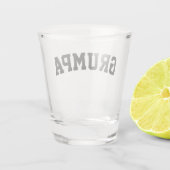 グルパおもしろいノベルティグルピーじいちゃんグラフィックブラック ショットグラス (裏面)