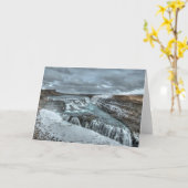 グルフォスの滝，アイスランド カード (黄色い花)