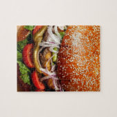 グルメおもしろいノベルティチーズバーガー ジグソーパズル (横)