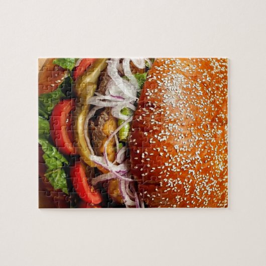 グルメおもしろいノベルティチーズバーガー ジグソーパズル (横)