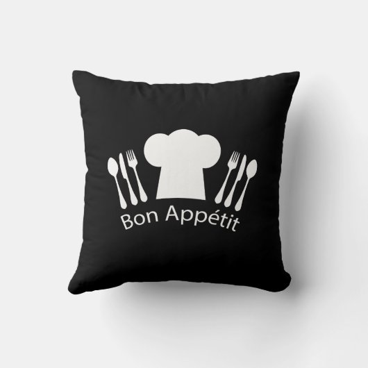 グルメのためのフランスのなレストランのシェフの帽子 クッション (裏面)
