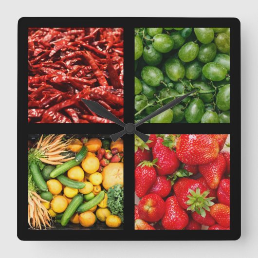 グルメの柱時計3 スクエア壁時計 (正面)