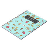 グルメの水彩画のイラストレーションピザはベーコンを揚げます ノートブック (左側)