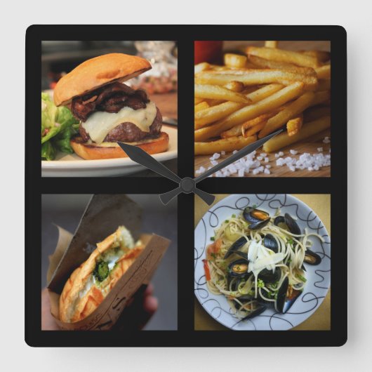 グルメウォールクロック1 スクエア壁時計 (正面)