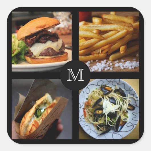 グルメカスタムモノグラムシール4 スクエアシール (正面)