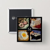 グルメカスタムモノグラムボタン5 缶バッジ (正面&裏面)