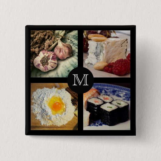 グルメカスタムモノグラムボタン5 缶バッジ (正面)