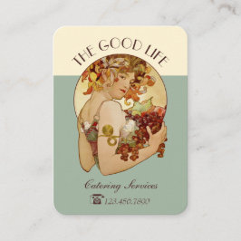 グルメケータリングアールヌーボーCC0586ミュシャフルーツ 名刺