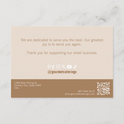 グルメケータリングパッケージ挿入カード エンクロージャーカード (裏面)