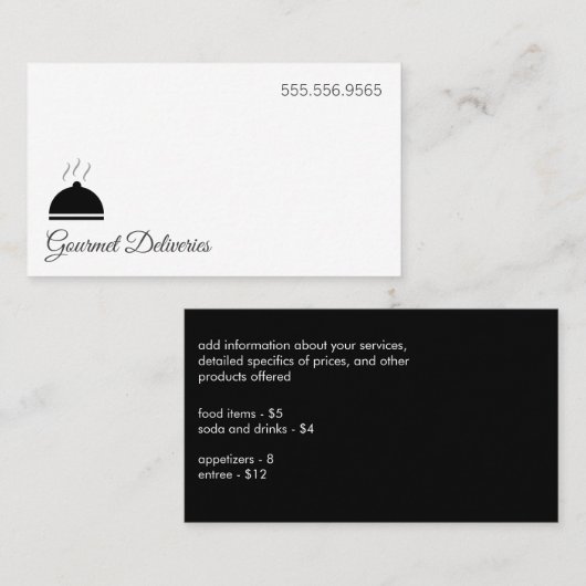 グルメケータリング料理サービス 名刺 (正面/裏面)