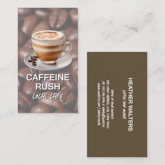 グルメコーヒーカップ | コーヒービーンズ 名刺 (正面/裏面)
