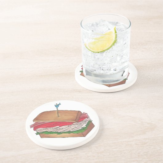 グルメターキークラブサンドイッチショップディナーデリランチ コースター (側面)