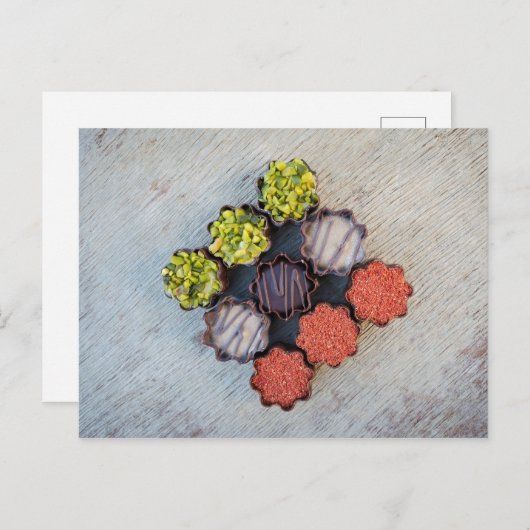 グルメチョコレートキャンディポストカード ポストカード (正面/裏面)