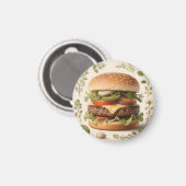 グルメチーズバーガーイラスト マグネット (正面/裏面)