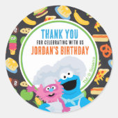 グルメトラックChalkboardありがとう ラウンドシール (正面)