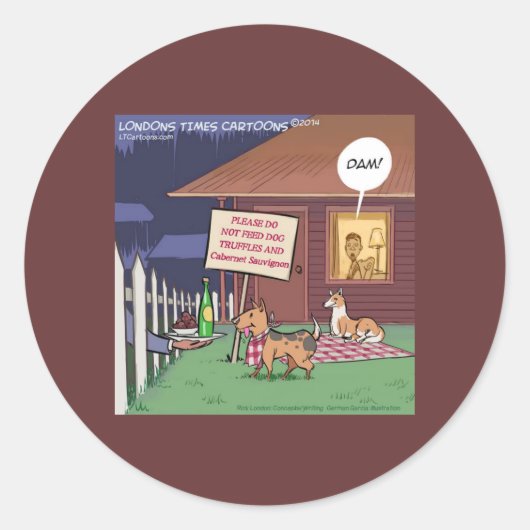 グルメドッグおもしろい ラウンドシール (正面)