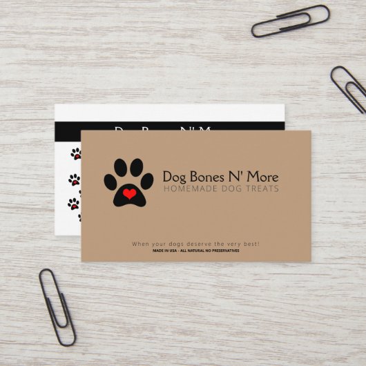 グルメドッグトリパーソナライズされたーツベーカリービジネス 名刺 (正面/裏面インサイチュ)