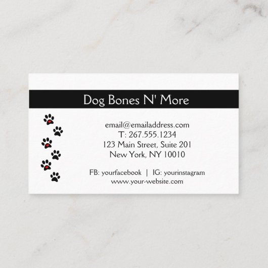 グルメドッグトリパーソナライズされたーツベーカリービジネス 名刺 (裏面)