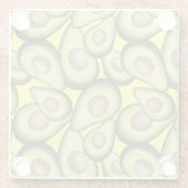 グルメフレッシュカットビーガンアボカドパターンガラス ガラスコースター (裏面)