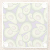 グルメフレッシュカットビーガンアボカドパターン ガラスコースター (裏面)