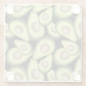 グルメフレッシュカットビーガンアボカドパターン ガラスコースター (裏面)