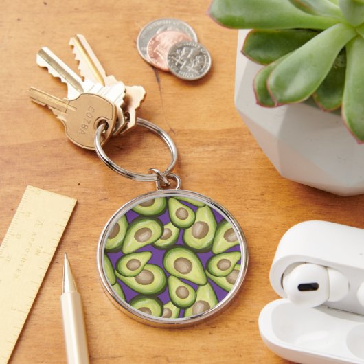グルメフレッシュカットビーガンアボカドパターン キーホルダー (デスク)