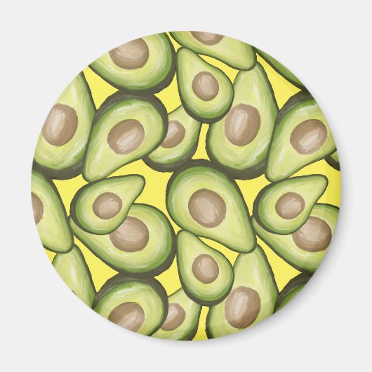 グルメフレッシュカットビーガンアボカドパターン マグネット (正面)