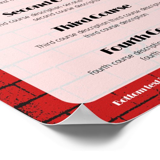 グルメフードワインクリスマス冬のディナーメニュー ポスター (角)