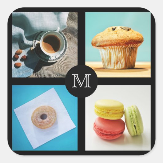 グルメモカスタムノグラムステッカー2 スクエアシール (正面)