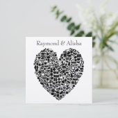 グルメモダンシルバーカスタムウェディング招待状 招待状 (スタンド正面)