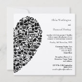 グルメモダンシルバーカスタムウェディング招待状 招待状 (裏面)