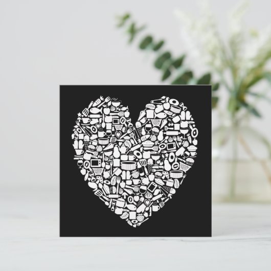 グルメモダンズ白黒結婚式招待状 招待状 (スタンド正面)