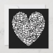 グルメモダンズ白黒結婚式招待状 招待状 (正面)