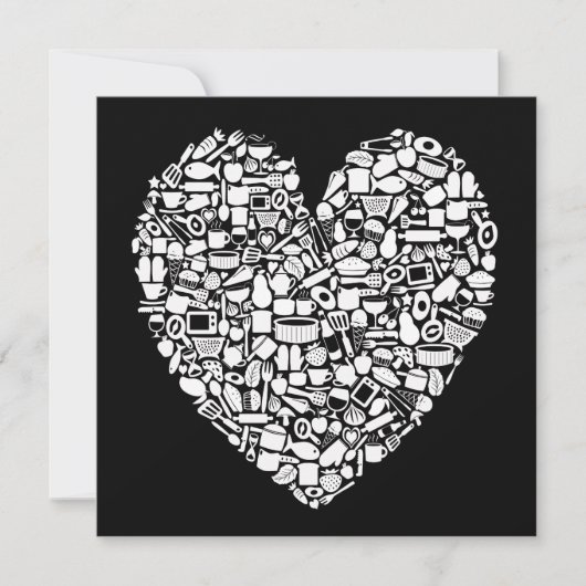 グルメモダンズ白黒結婚式招待状 招待状 (正面)